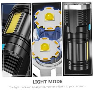 Strong <b>Light</b> Flashlight Super Bright 4led Rechargeable Torch Cob Side <b>Light</b> Multifunctional Outdoor LED Portable Flashlight - Product Image 3