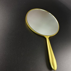 Miroir de poche personnalisé en émail souple gaufré, avec poignée dorée lisse, service de personnalisation de motifs - Product Image 4