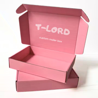 Boîtes rigides en carton ondulé recyclables personnalisées de couleur rose avec logo imprimé en couleur et impression UV pour l'emballage d'expédition de cosmétiques