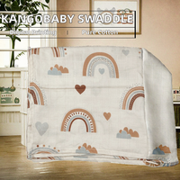 Kangobaby Drap-Housse 100 % Coton avec Logo Personnalisé 120*110cm, Couverture d'Emmaillotage Bébé Imprimée en Mousseline, Linge de Lit pour Enfants en Gros