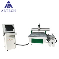 Machine de gravure rotative CNC 3D pour le travail du bois, logiciel Type3, 4 axes, 3KW, refroidissement par eau, pompe simple, ARTECH NC Studio PLC