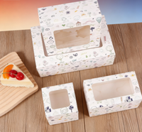 Boîte à gâteau bento personnalisée avec 5 cupcakes, desserts, gâteaux à emporter, boîte d'emballage en carton ondulé avec fenêtre transparente