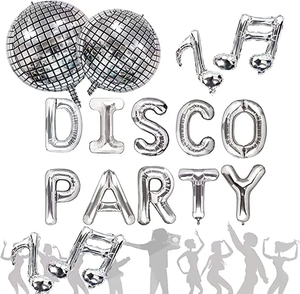 Música Danza 80s 90s Disco Party Decoraciones Suministros Disco Ball Foil Globos - Product Image 2