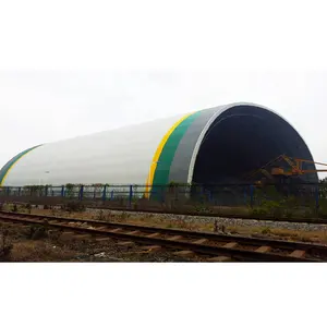 Cobertizo de estructura modular de acero para techo de almacenamiento de barril LF Long Span con panel sándwich para almacenamiento de carbón