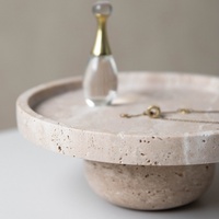 SAIDKOCC Plateau en marbre violet naturel, rangement décoratif, pour fruits, bijoux, contenants alimentaires, décoration de cuisine de luxe à la française pour la maison