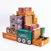 Op maat gemaakte recyclebare golfkartonnen fruit- en groentegeschenkdoos met reliëf, matte afwerking, milieuvriendelijke verpakking voor verse producten, groothandel