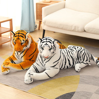 Greenmart – Grand jouet en peluche personnalisé Tigre Lion, style mignon, en polyester, simulation d'animal sauvage, ornement pour la décoration intérieure