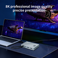 Support pour ordinateur portable en aluminium ITGZ avec station d'accueil Thunderbolt 3/4 8-en-1, double emplacement pour SSD 8K pour MacBook/Dell/HP