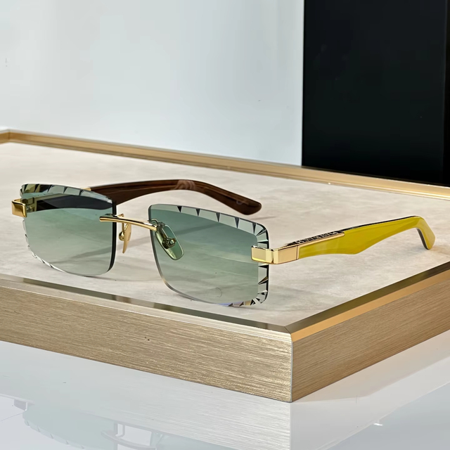 9 Colors High Quality Luxury Sunglasses Fashion Rimless Driving Vacation Sunglasses Vintage square Small Frame Sunglasses
