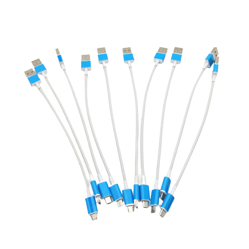 20cm Short Charging Cable for Power Bank USB C, Micro USB & IOS Connectors 2A Fast Portable Charging Cord