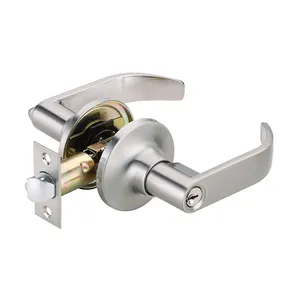 304 Stainless Steel Tubular Lever Lockset 60-70mm Adjustable Tubular Latch Handle Security Lock For Wood Door
