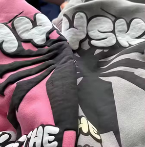 Logotipo personalizado de calidad superior 100% algodón Puff impresión 450gsm sudaderas con capucha sudaderas gráficas Y2K Casual hombres pulóver con capucha - Product Image 1