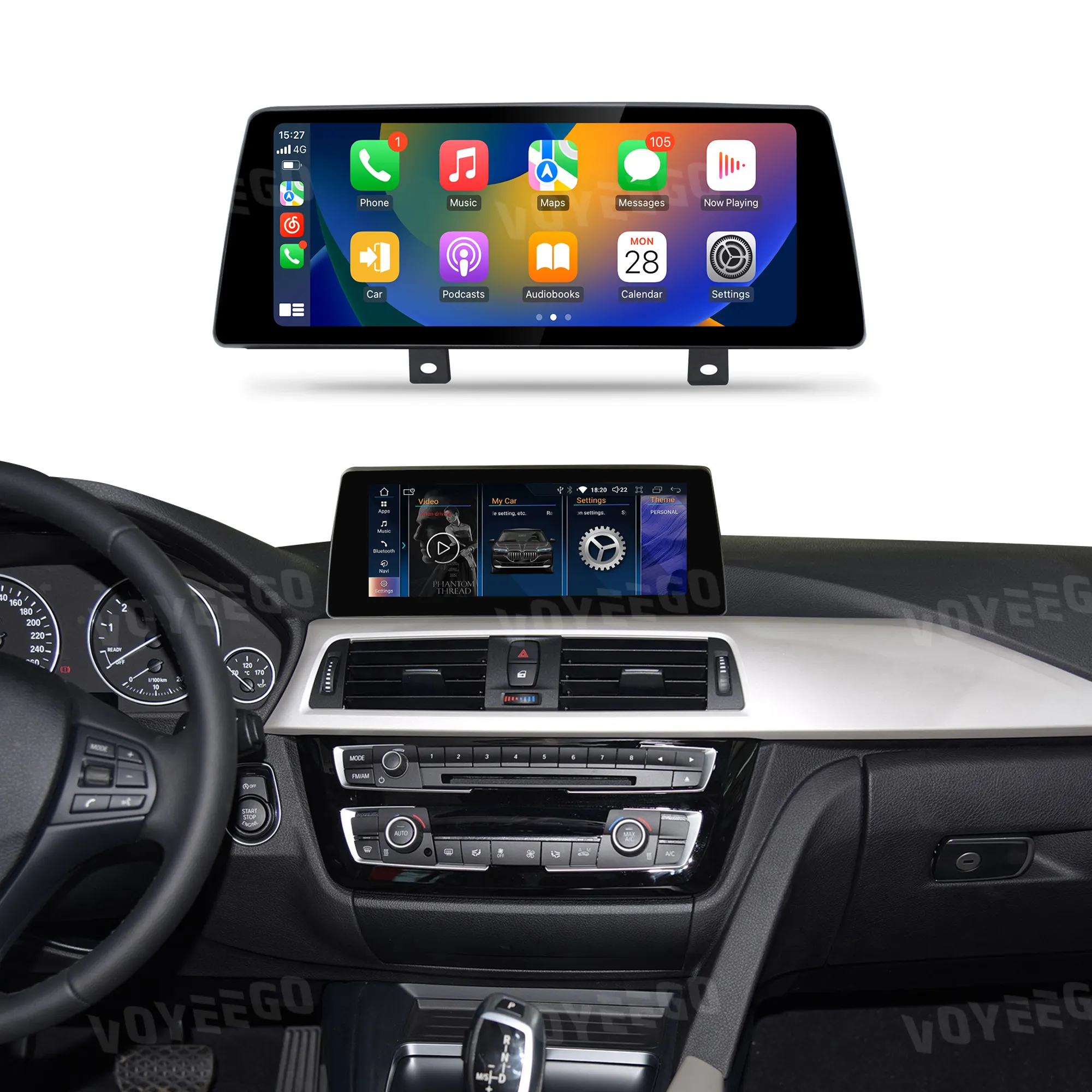 Pemutar DVD mobil Voyeego 4G 1920x720, sistem navigasi Stereo GPS mobil layar Headunit otomatis Android untuk BMW F30 F36 2013-2020