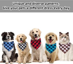 Gofshy Boy Bandana Large-Echarpe bleue noire pour chien Buffalo Plaid Printing Adjustable Bib Mouchoir Accessoires pour Medium Large - Product Image 4