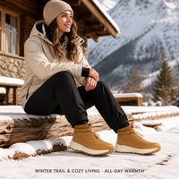 Bottes de neige courtes à la cheville pour femmes et hommes, résistantes à l'eau, doublure en peluche 600g, cordon de serrage rapide, poignets côtelés en tricot