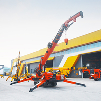 Grue de chantier personnalisable 5 tonnes 8 tonnes, mini-grue araignée sur chenilles d'intérieur avec télécommande sans fil et nacelle suspendue.