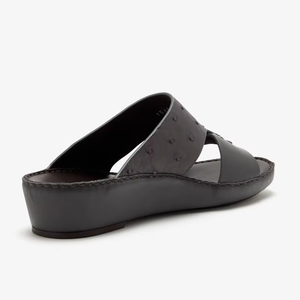 Ostrich Leather Sandal Italy Premium Exotic Leather Ramadan Luxury Footwear Dubai Slipper Handmade Arabic Sandals for Men - Product Image 4