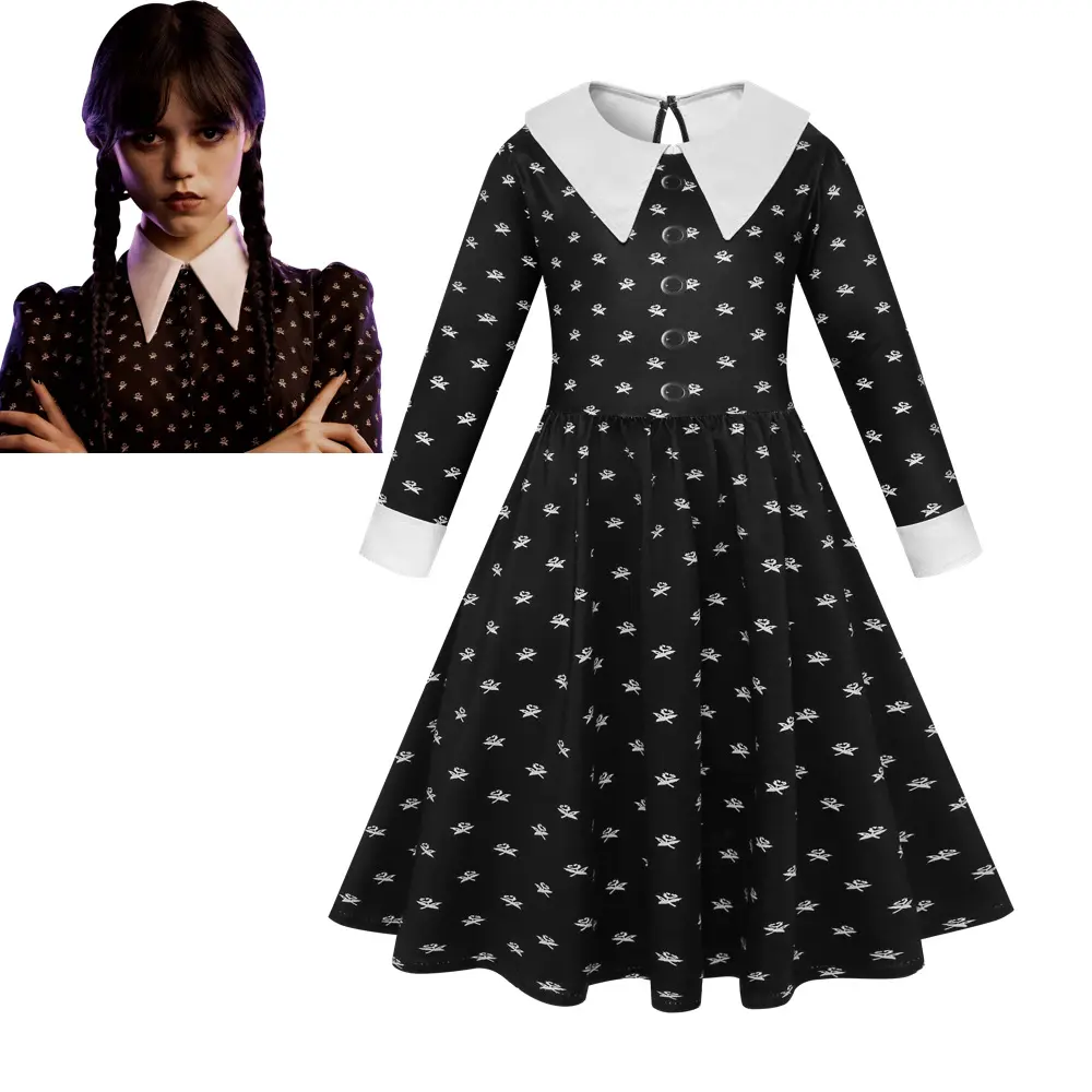 Film Wednesday Addams Meisjes Cosplay Jurk