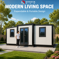 Casa Contenedor Prefabricada Expandible de Doble Ala de Acero Resistente a la Intemperie de Alta Calidad, 20/40 Pies, con Sala de Estar y Dormitorio
