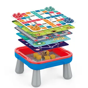 11-en-1 Ludo Tic-Tac-Toe Horn Square Board Game Challenge Square Logic Thinking Éducation précoce avec table et boîte de rangement