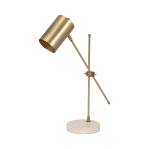 Lampada da Tavolo Cilindrica Moderna con Base in Travertino, Luce d'Accento per Camera da Letto e Comodino - Product Image 3