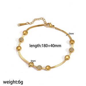Pulsera de Zirconia en Forma de Corazón, Chapada en Oro de 18k, Cadena de Serpiente de Acero Inoxidable, Joyería para Mujer, Regalo, Pulsera de Moda - Product Image 4