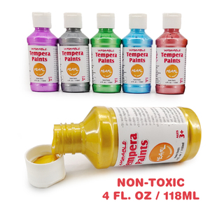Peinture pour enfants entièrement personnalisable et lavable avec 6 <span class=keywords><strong>couleurs</strong></span> nacrées, 4 flacons de 4 fl oz, peinture non toxique et sans danger pour les enfants, pour l'école et l'artisanat - Product Image 5