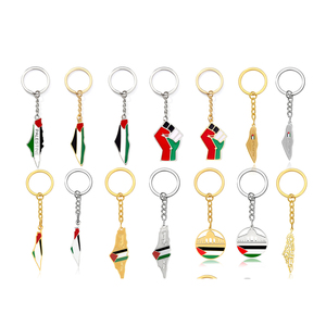 High Quality Palestine Flag Metal Bracelet and Carabiner Keychain Fashion Wholesale Charm Keychains
