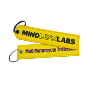Etiquetas Personalizadas de Alta Calidad, Llavero de Tela Bordado con Texto o Logotipo Personalizado de Doble Cara, Etiquetas Tejidas para Llaveros - Product Image 3