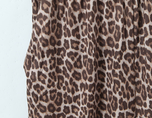 <span class=keywords><strong>Combinaison</strong></span> décontractée d'été à bretelles spaghetti à imprimé animal de couleur marron pour femmes - Product Image 4