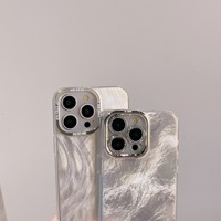 Coque de téléphone haut de gamme avec motif plume et voile, compatible avec iPhone 17 Pro Max, 16, 15/14, avec objectif électroplaqué et paillettes