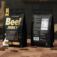 Op Maat Bedrukt Plastic Folie Doypack Ziplock Zip Lock Rits Verpakking Varkensvlees Jerky Stand-Up Zakjes Voor Voedsel