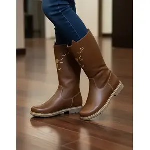 Stylish Comfortable Girls' <b>Knee</b>-<b>High</b> <b>Fur</b> Low Heel Riding <b>Boots</b> Honey Kitten Model BARRY <b>BOOTS</b> for Outfitting on the Go - Product Image 4