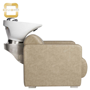 Controlavaggio da salone con lavabo bianco per salone di lavaggio con sabbia parrucchiere di una ciotola per sedia shampoo dall'aspetto moderno - Product Image 4