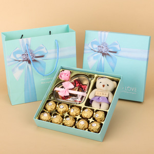 Vente en gros Boîte-cadeau Anniversaire Saint Valentin Boîte d'emballage en carton pour chocolat avec inserts et nœud - Product Image 2