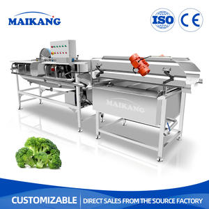 Máquina de lavado de ensaladas de corte fresco con deshidratador vibratorio; Línea de limpieza suave de acero inoxidable SUS304 para rúcula, lechuga y hojas pequeñas - Product Image 2