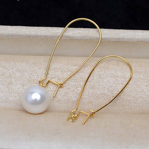 Aretes de Plata S925 de Estilo Simple con 4818 Broches para Oreja, Accesorios de Perlas de 7-10 mm, Componentes y Fornituras de Joyería DIY de Círculo Fino - Product Image 3