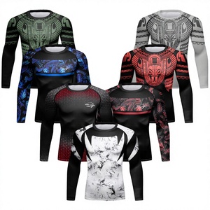 Venta al por Mayor de Rashguards para MMA y BJJ, Diseño Personalizado, Elegantes, Compresivos, de Secado Rápido, para Hombre, en Spandex/Poliéster, Manga Larga - Product Image 2