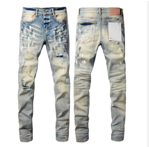 <span class=keywords><strong>Jeans</strong></span> da Uomo <span class=keywords><strong>di</strong></span> Alta Qualità 2025, Nuovo Design <span class=keywords><strong>di</strong></span> Marca, Blu Viola, Gamba Dritta, Effetto Sfilacciato, Taglie 28-4, Vendita all'Ingrosso - Product Image 5