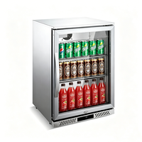 Réfrigérateur de bar compact et durable à porte unique, avec contrôle numérique de la température et étagères réglables pour boissons