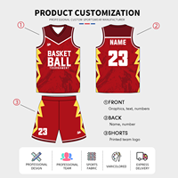 Set Rompi Basket Pria Custom, Terbuat dari 100% Poliester, Bernapas dan Cepat Kering, Cocok untuk Pakaian Latihan Tim