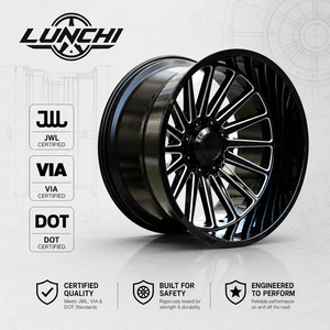 ล้ออัลลอยด์แบบดิสลึกสำหรับออฟโรด ขนาด 24x14 22x12 20x12 สีดำเงา ขอบกัดลาย 8x165.1 6x139.7 สำหรับรถบรรทุก 4x4 สำหรับรถจี๊ป สำหรับรถดอดจ์ ขายส่ง - Product Image 5