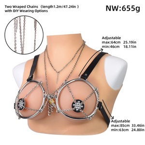 ที่หนีบหัวนม QK-B8107 แบบ BDSM ทำจากโลหะสแตนเลส สายหนังรัดตัว ของเล่นทางเพศสำหรับคู่รัก ผลิตภัณฑ์สำหรับการเล่นบทบาทสมมติ ขายส่งจากโรงงาน - Product Image 5