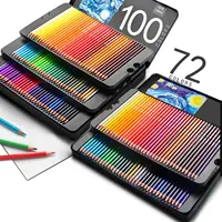 ชุดกล่องดีบุกของ72/100/120สีศิลปินใช้สีตะกั่วรุนแรงดินสอสีที่มีการพิมพ์ที่มีสีสันบรรจุ