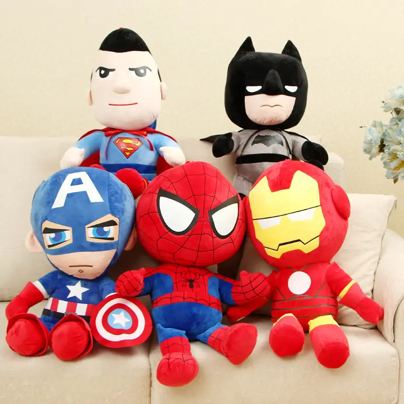 Плюшевая игрушка Человек-паук, кукла Dc и кино, герой, Человек-паук, Америка, капитан, человек, летучая мышь, железные плюшевые игрушки, мягкие игрушки, подарки