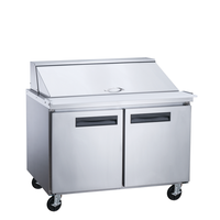 Réfrigérateur de préparation de salades pour restaurant commercial haut de gamme DSP48-18M/12 Porte simple Méga Top Acier inoxydable