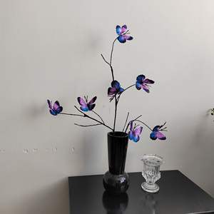 Rama Artificial de 7 <span class=keywords><strong>Cabezas</strong></span> con Mariposas, Accesorios de Fotografía, Decoración Suave para Bodas, Escenarios, Ventanas, Salas de Estar y Restaurantes - Product Image 3