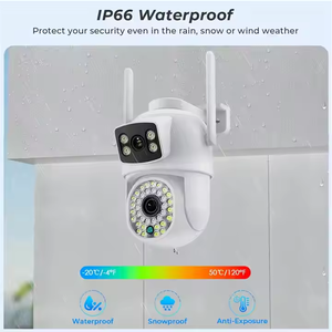 Cámara Domo PTZ con Seguimiento Automático, Doble Lente, Impermeable IP66, Inalámbrica para Exteriores, Aplicación SQCOM, Audio Bidireccional, Red WIFI, Cámara CCTV - Product Image 2