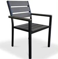Fauteuil de jardin empilable en aluminium avec bras en teck
