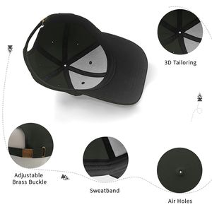 Gorra de béisbol cerrada ajustada Snapback de poliéster Vintage negra de alta calidad original barata de fábrica nueva gorra para hombre - Product Image 3